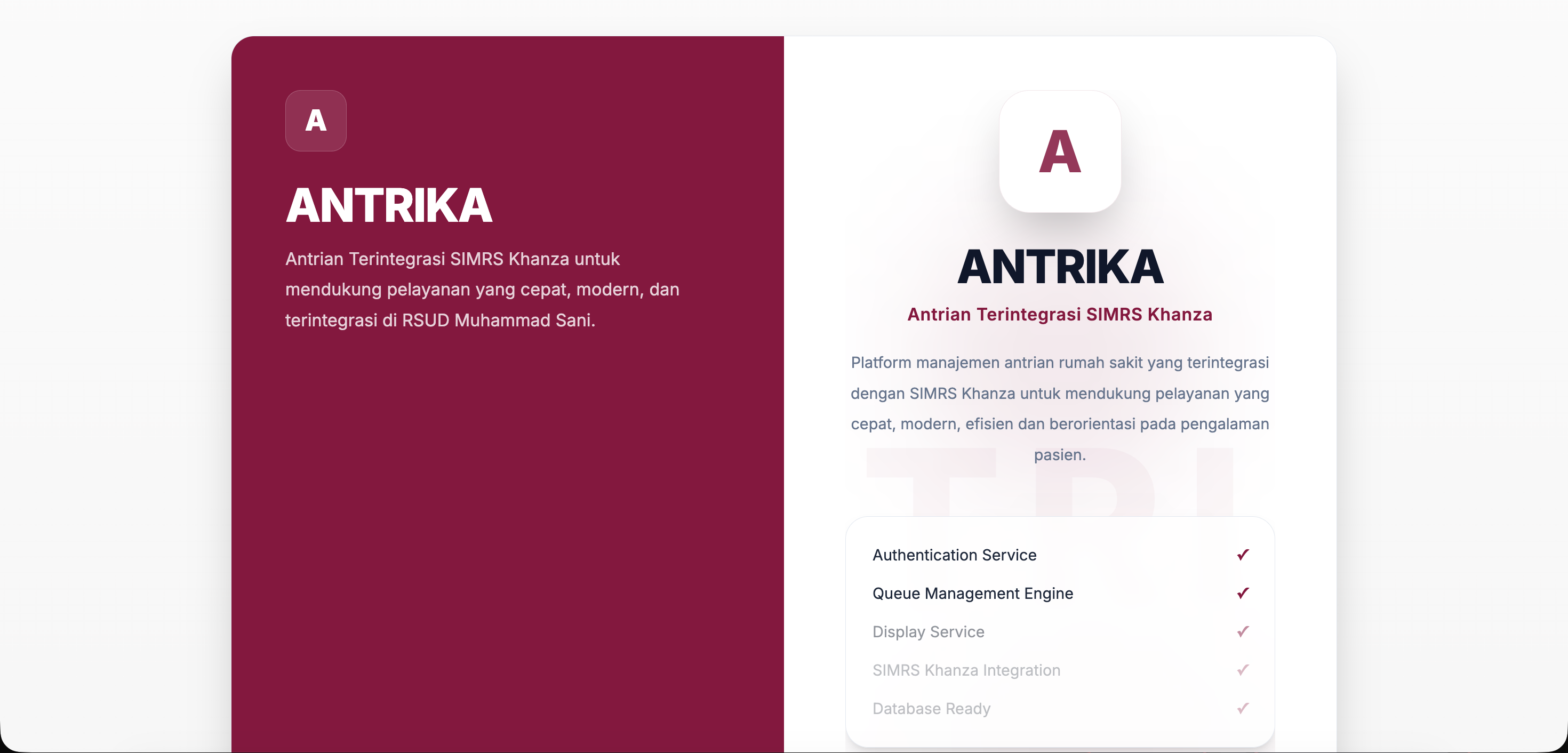 ANTRIKA — Antrian Terintegrasi Khanza